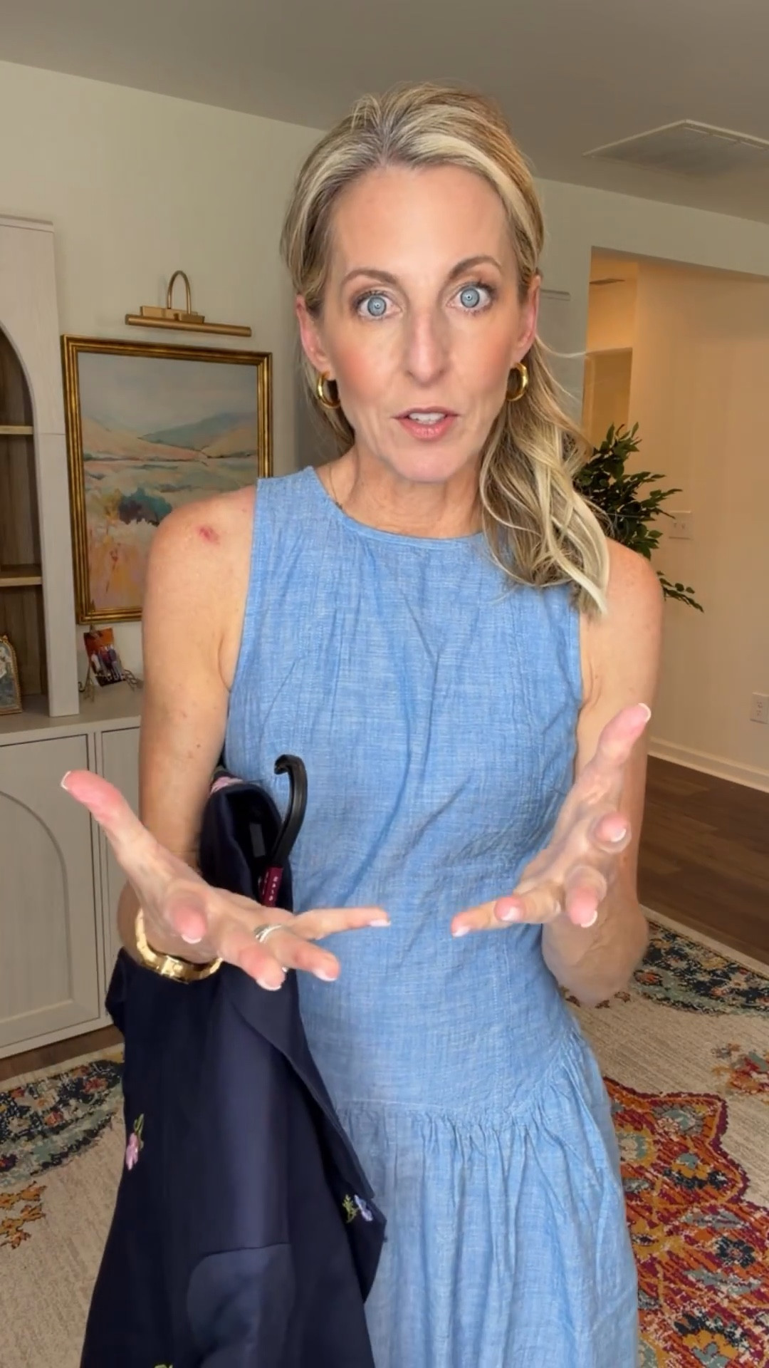 Love this look… Brand new arrival!! women women’s sleeveless cotton maxi dress would look great with this embroidered blazer and these new Mary Jane’s 