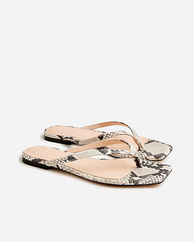 New Capri thong sandals in snake-embossed leather | J.Crew US