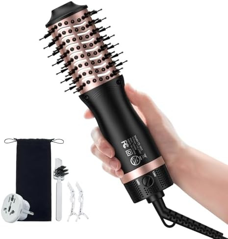 slopehill Mini Travel Dual Voltage Hair Dryer Brush,1000 Watts Hot Air Brush with European Plug, ... | Amazon (US)