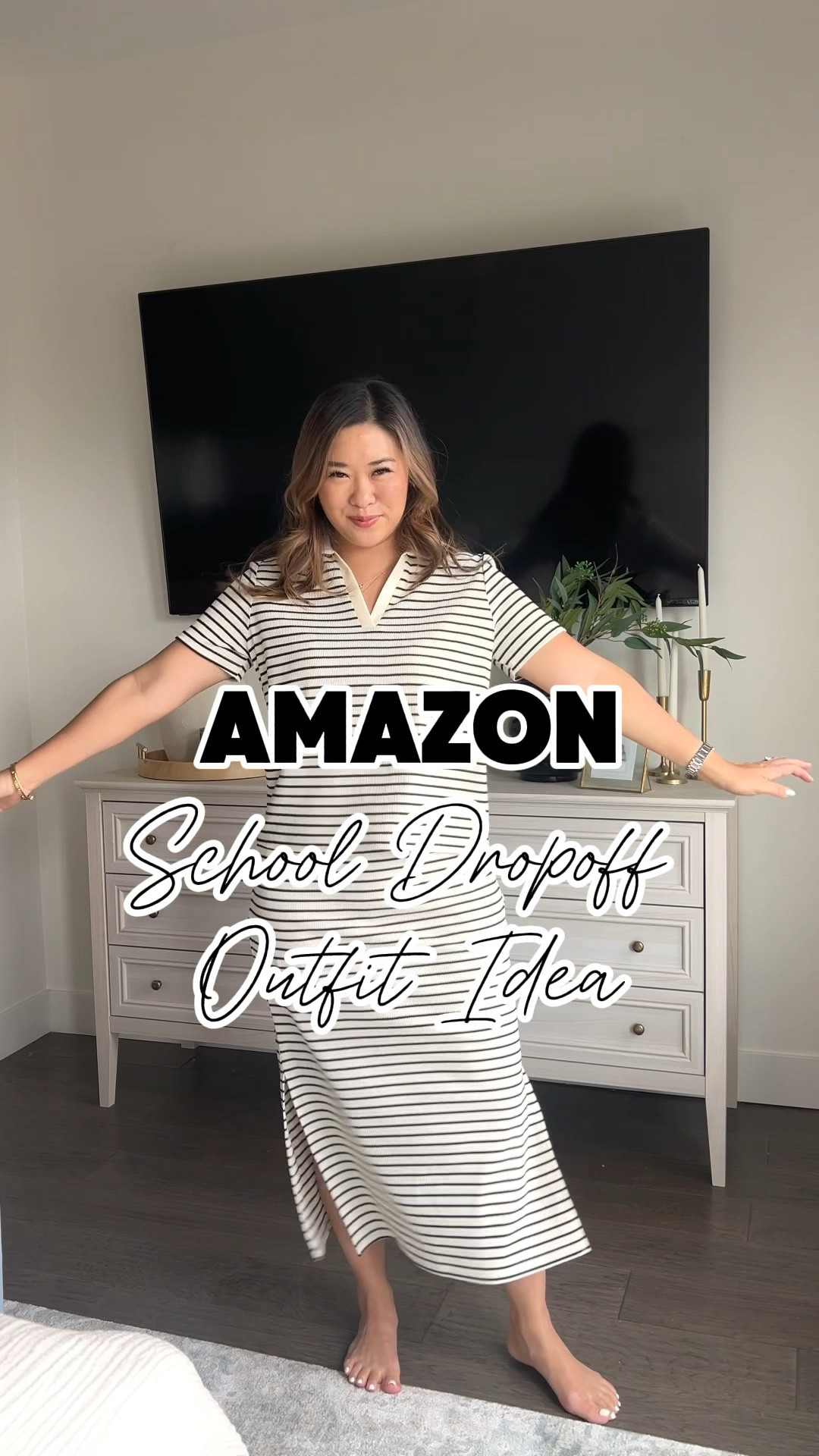 School Dropoff Outfit Idea 
Amazon Skirt Set: Medium
Denim Jacket: Medium
Comfy sneakers: TTS 