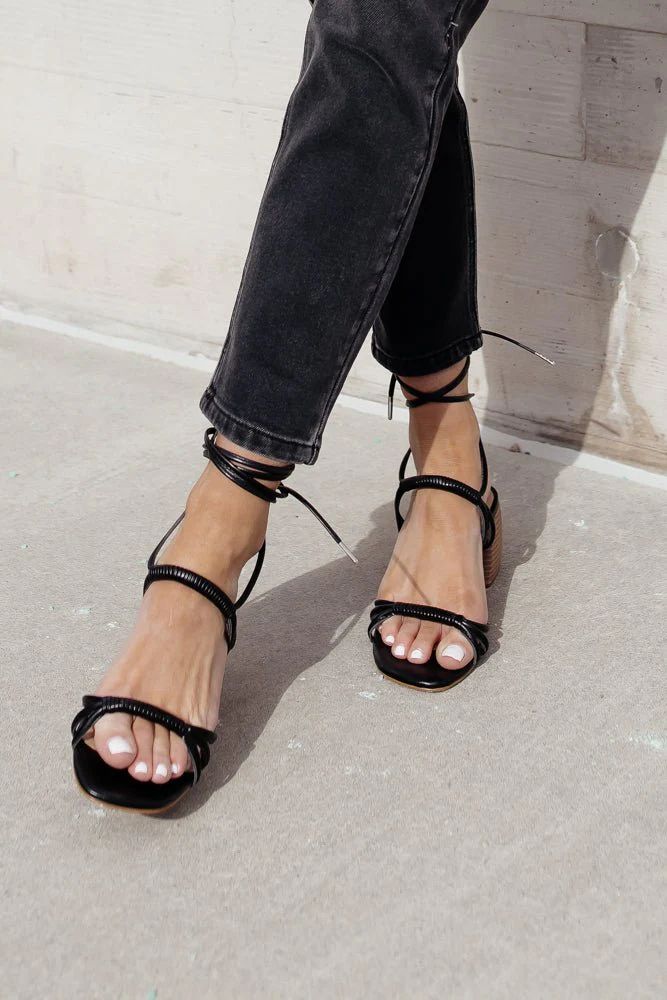 Freya Strappy Sandals in Black - 6 / Black - böhme | Böhme US