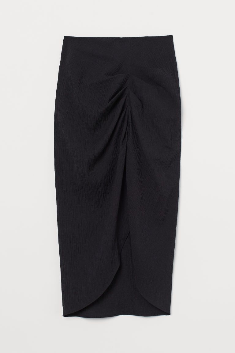 H & M - Draped Skirt - Black | H&M (US)