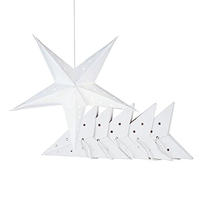 Mini White Paper Star Ornament Set/6 | Amazon (US)