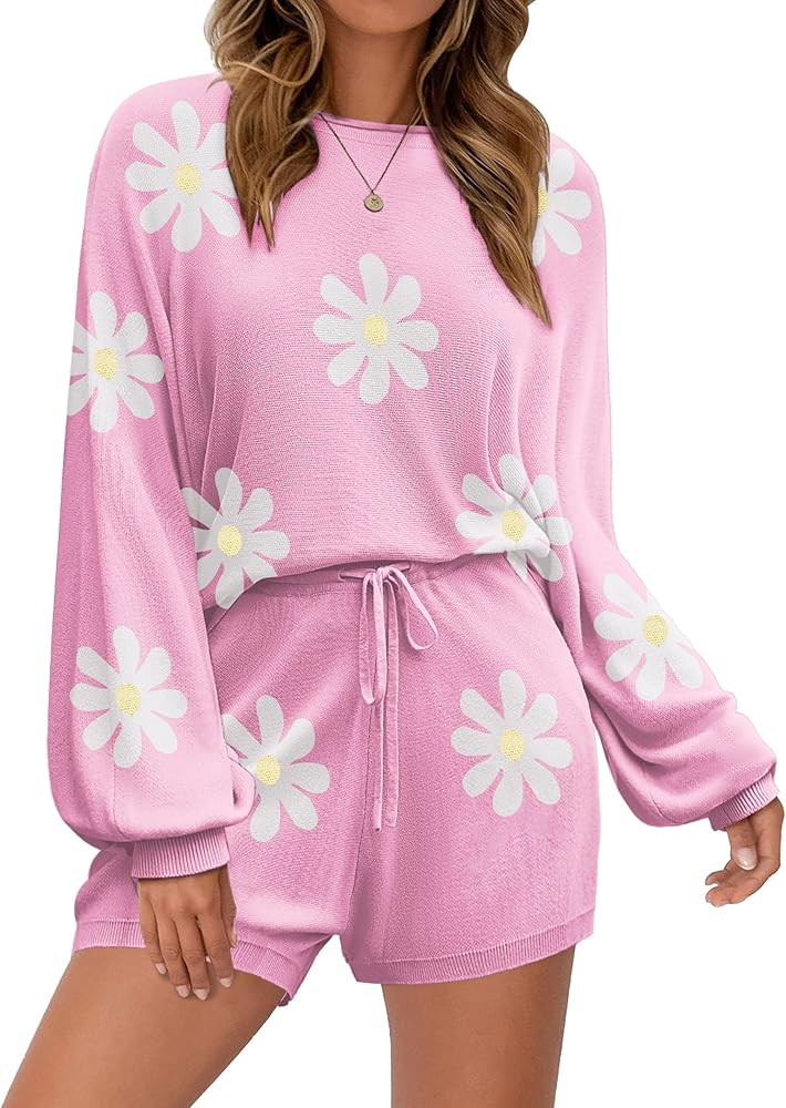 Ekouaer Knit Pajamas Set for Women Lounge Wear Sets Long Sleeve Sweatsuit Matching 2 Piece Outfit... | Amazon (US)