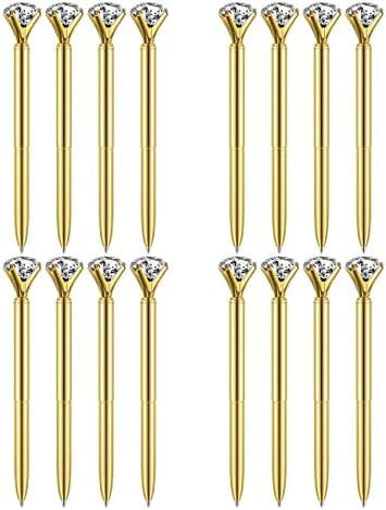 FUHGKG 16 Pieces Gold Diamond Pens with Bling Crystal Diamond Top for Wedding, Women Grils Gift w... | Amazon (US)