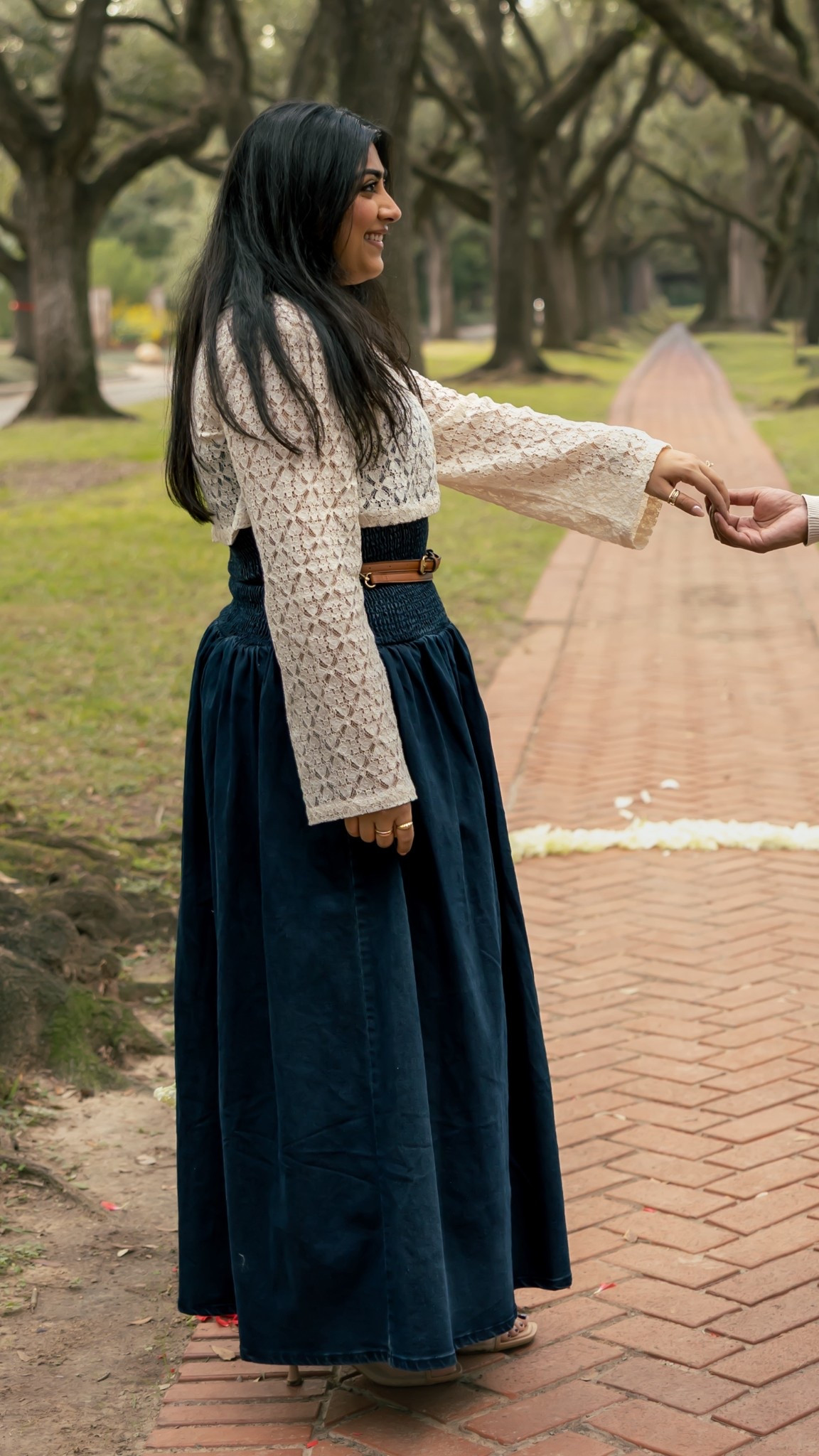 the cutest denim dress and lace top look! 

#LTKMidsize #LTKFindsUnder100 #LTKootd