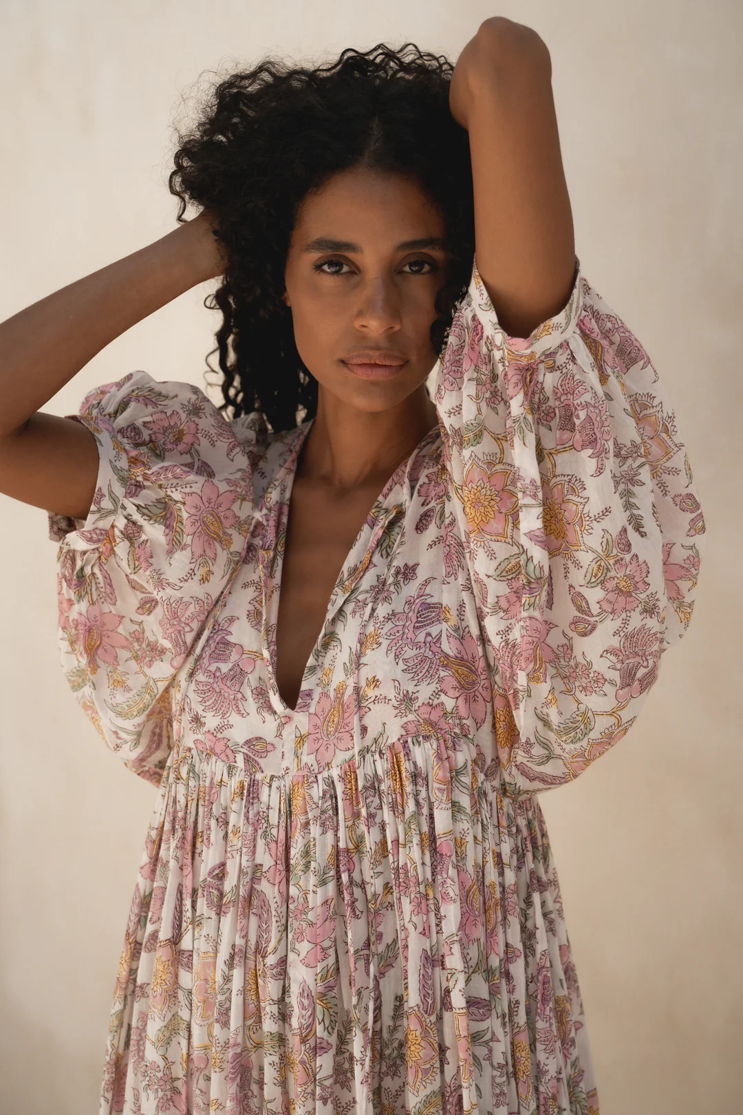 Kyra Maxi Dress ~ Fuchsia Bloom | Daughters of India