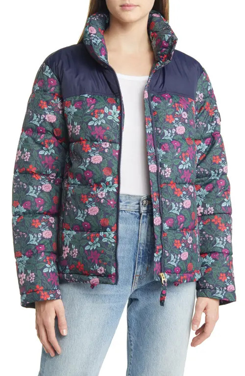 Joules Elberry Floral Puffer Coat in Art Craft Floral at Nordstrom, Size 16Regular | Nordstrom