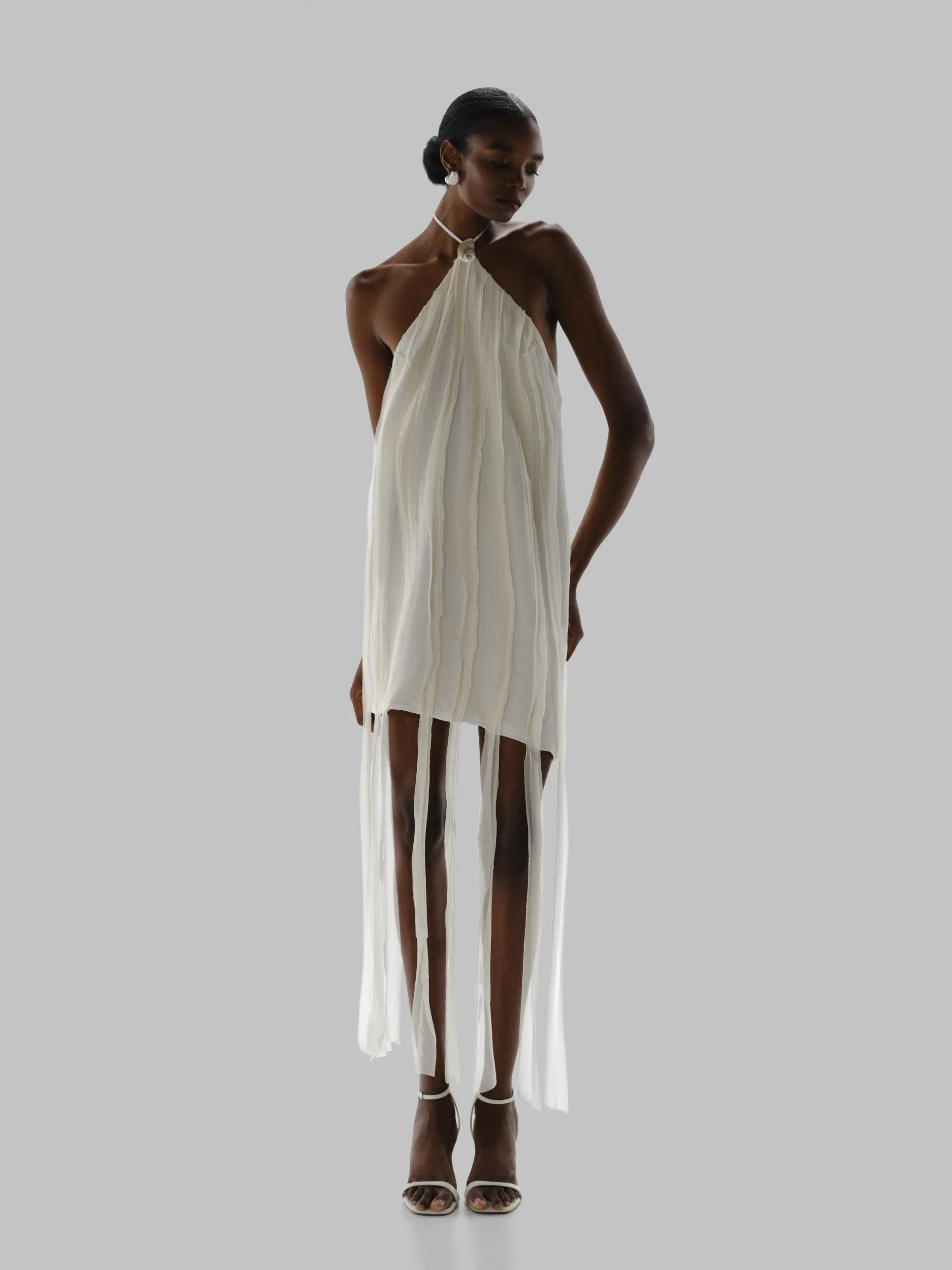 Olivia Mini Dress White in Chiffon - Spring Summer 26 | BAOBAB INT