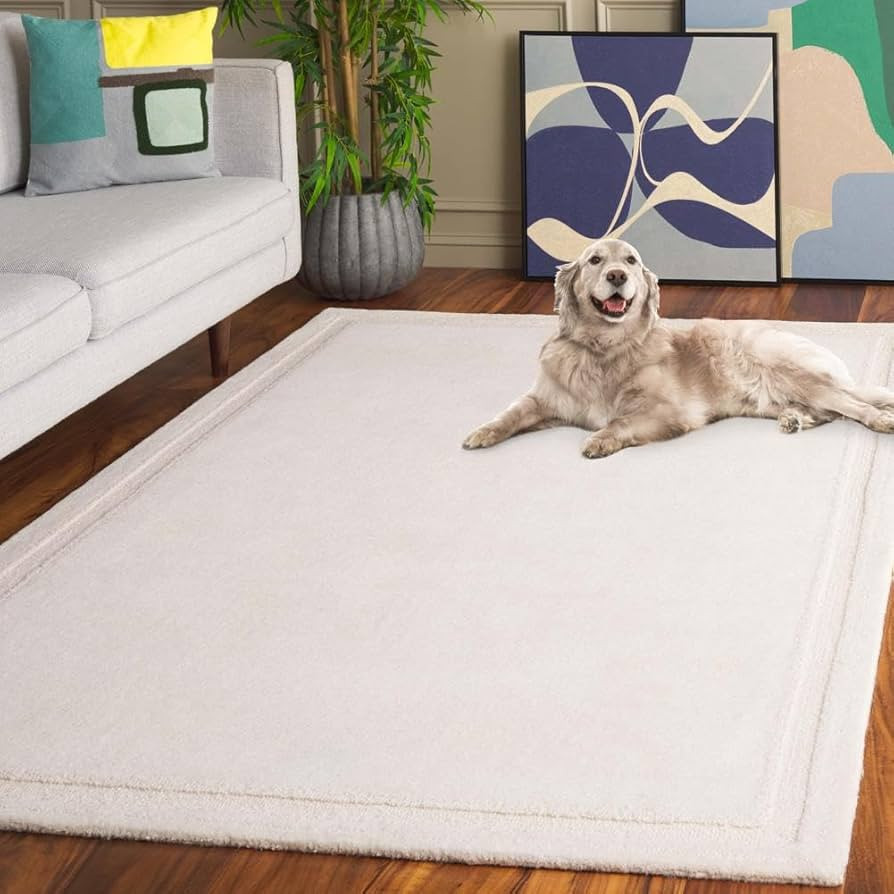 SAFAVIEH Metro Collection Area Rug - 8' x 10', Ivory, Transitional Design, Ideal for High Traffic... | Amazon (US)