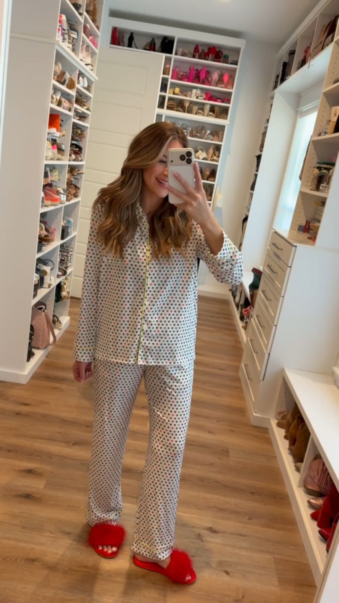 In a medium pj set and slippers - fits tts. 

#LTKHoliday #LTKSeasonal #LTKFindsUnder50
