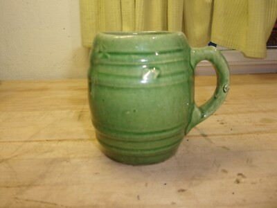 vintage MCcoy pottery sage green barrel mug planter #16 | eBay US