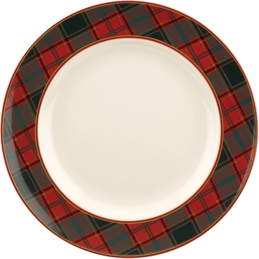 Spode Christmas Tree Tartan Dinner Plate, 10.5-Inch Festive Holiday Tableware, Colorful Christmas... | Amazon (US)