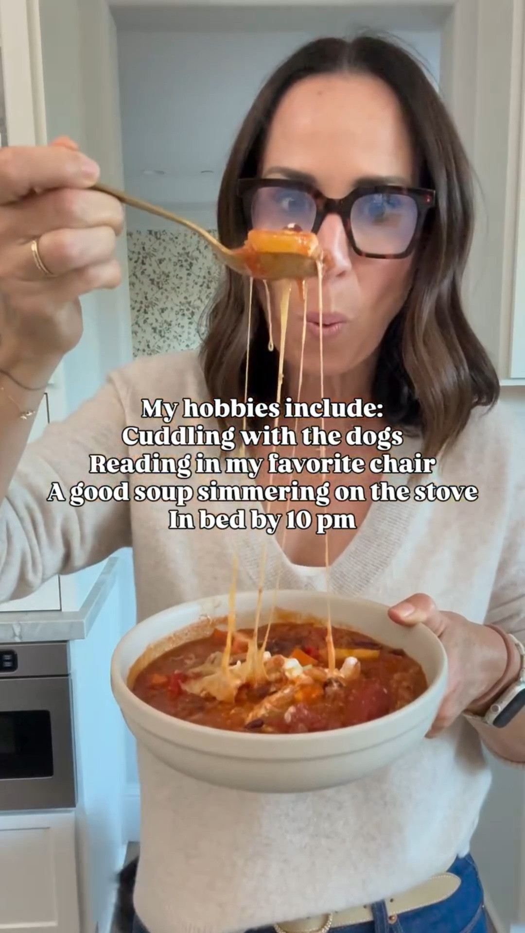 Soup season and sweater weather for the next 5 months, baby! 
😍

Sweet Potato Vegetarian Chili is ready in about 45 minutes or less, and can be made with ground beef if you’re a hard core carnivore ;) 

As a vegetarian soup it’s got about 15 grams of protein and a whopping 11 grams of fiber. Obviously would be more if using ground beef (I would recommend 93/7 % ground beef if going that route). 

And this gorgeous cashmere sweater is from Bloomingdale’s Aqua collection. All on sale right now. Wearing a medium over a tank but a small has a lower v cut 

#LTKOver40 #LTKSaleAlert #LTKSeasonal