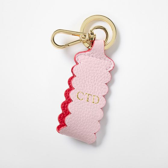 Scalloped Leather Keychain | Mark and Graham