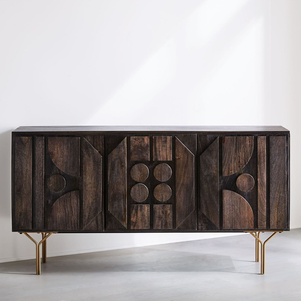 Pictograph 58" Buffet, Mango Wood, Carbon | West Elm (US)