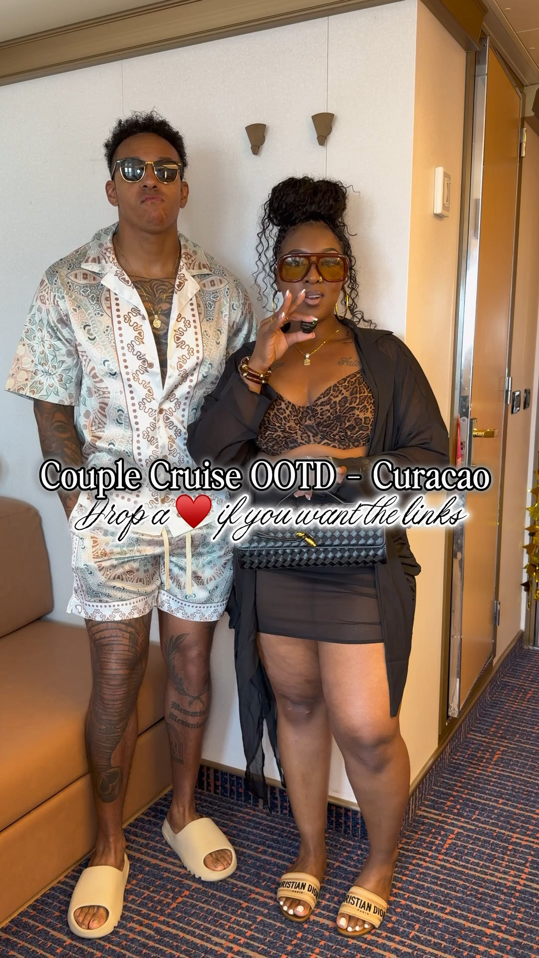 Couples Curacao OOTD 🫶🏽

My stats: 
5’4
180lbs

Everything is linked except his set which is from Fashion Nova.