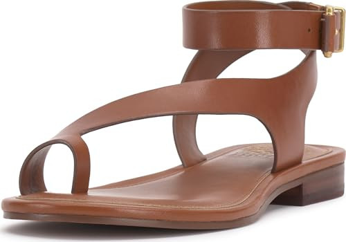 Vince Camuto, Women's, Liba Toe Loop Wrap Flat Sandals, Caramello, 6.5, Medium | Amazon (US)
