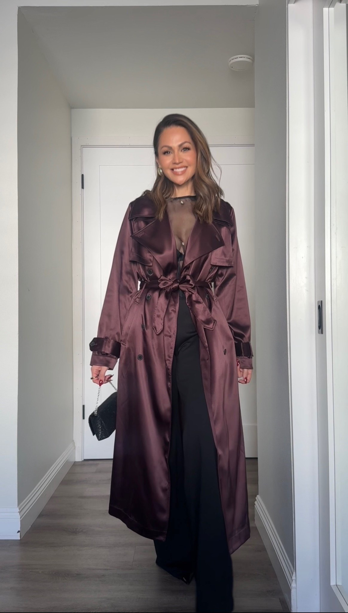 Ready for a night out on the town! Mess embellished top small/satin trench coat small/wide leg pants 0

#LTKSeasonal #LTKHoliday #LTKGiftGuide