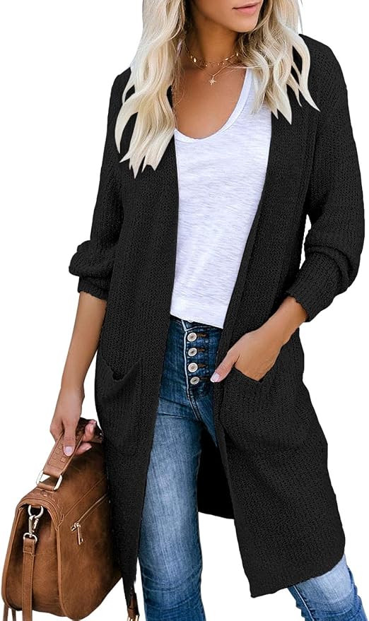 luvamia Women Colorblock Striped Long Cardigans Casual Lightweight Sweater Cardigan Outwear | Amazon (US)