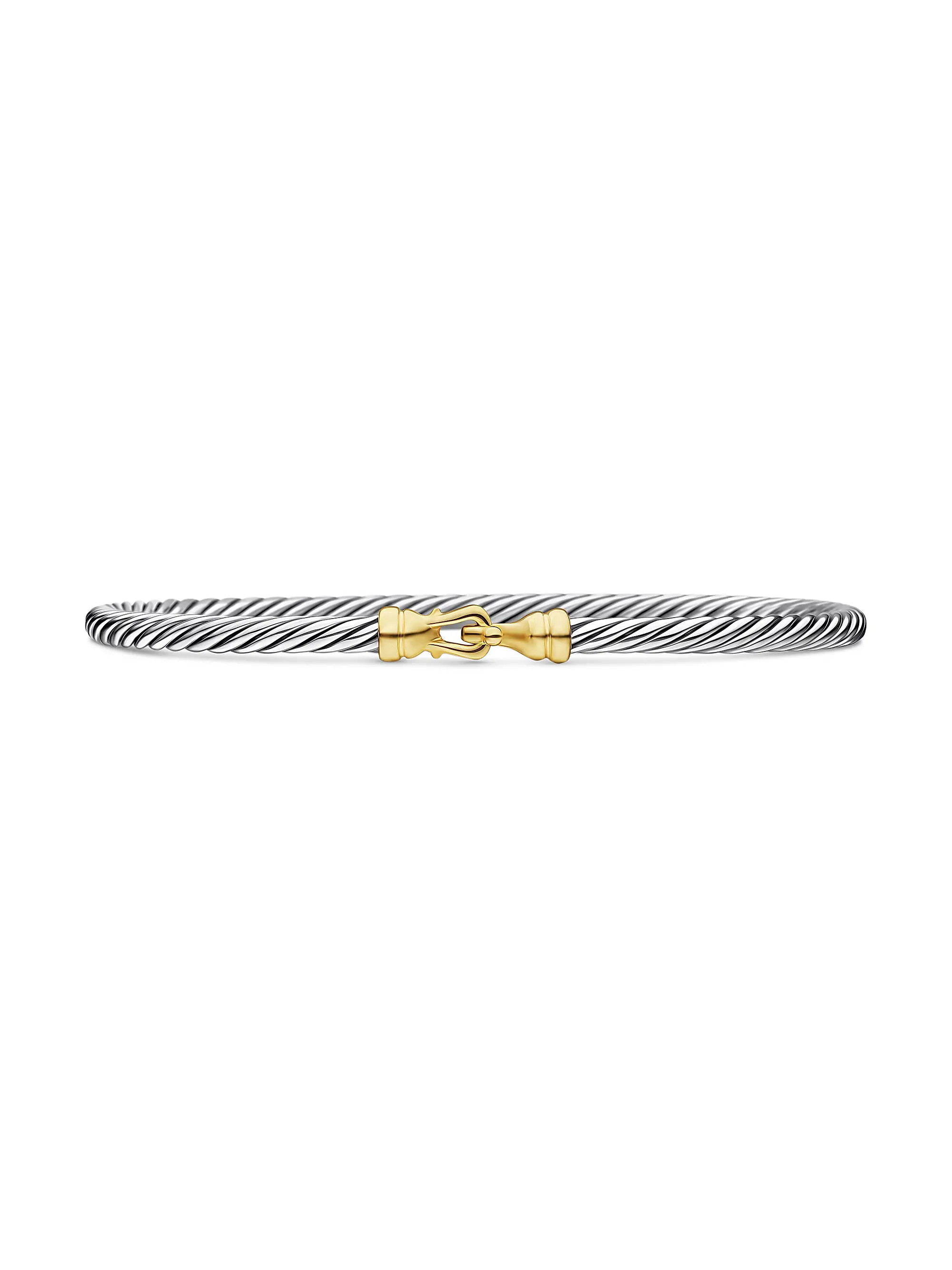 Cable Collectibles Buckle Bangle Bracelet with 18K Yellow Gold/3 mm | Saks Fifth Avenue