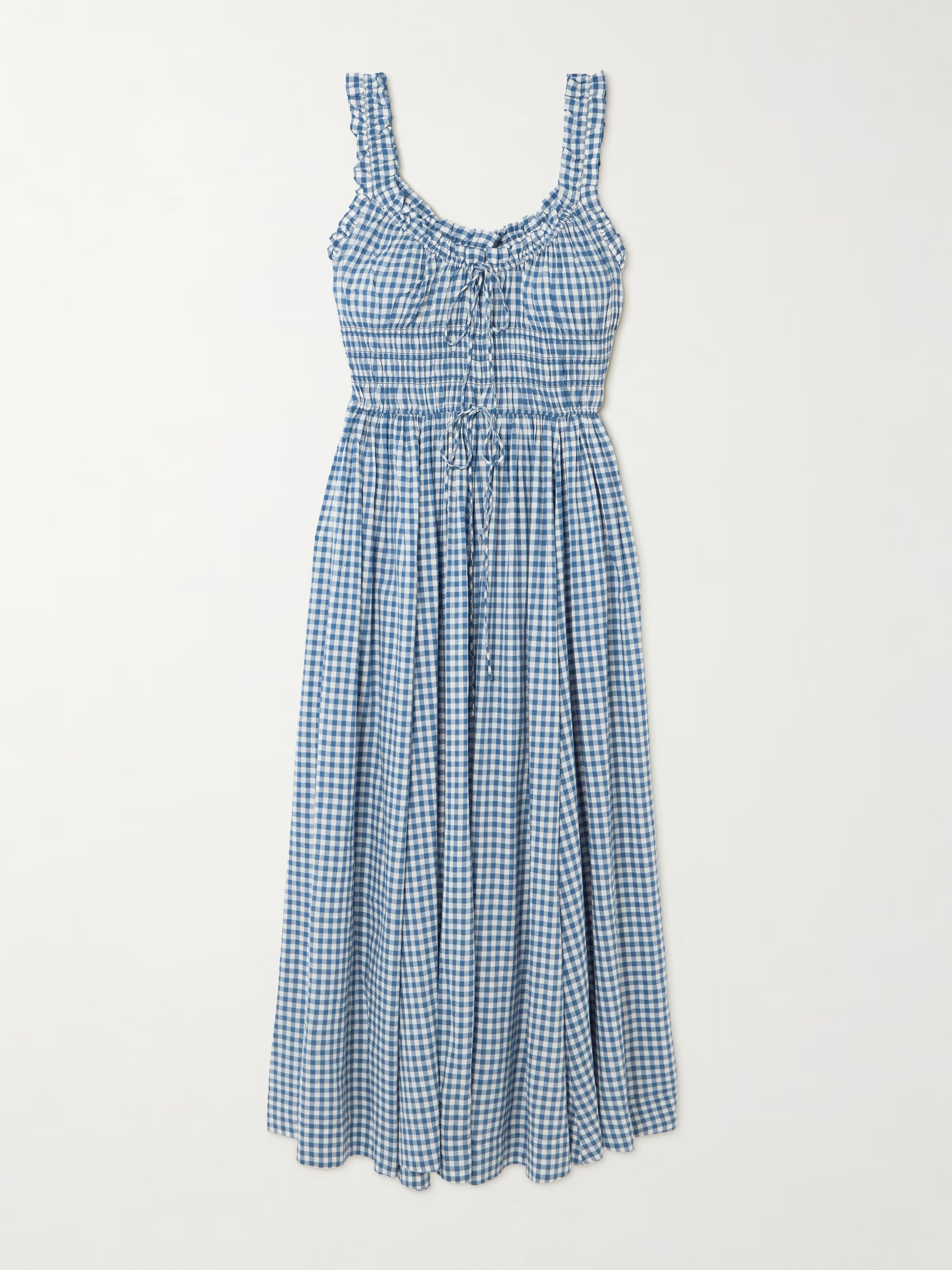Emmaretta checked organic cotton-blend voile midi dress | NET-A-PORTER (US)