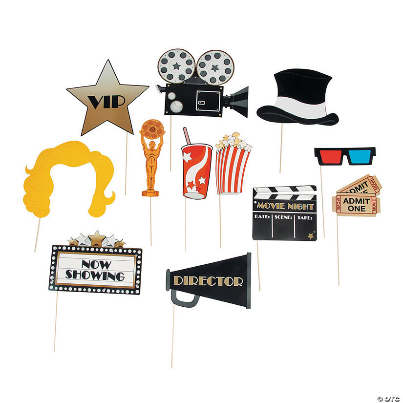 Movie Night Photo Stick Props- 12 Pc. | Oriental Trading Company