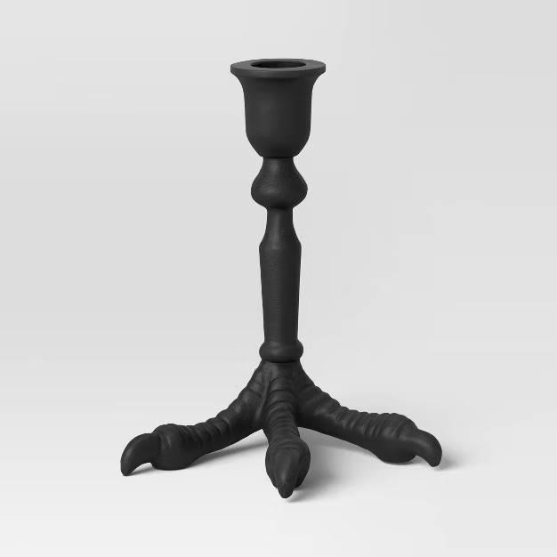 Small Metal Birdleg Cast Candle Holder Black - Threshold™ | Target