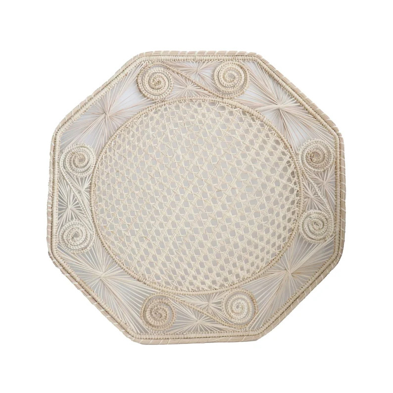 Octagon Caracoli Placemat, Iraca/straw - Etsy | Etsy (US)