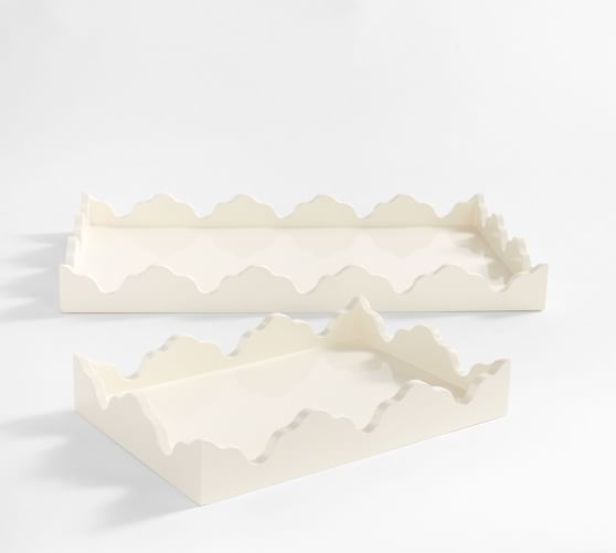 Julia Berolzheimer Scalloped Handcrafted Lacquered Trays | Pottery Barn (US)