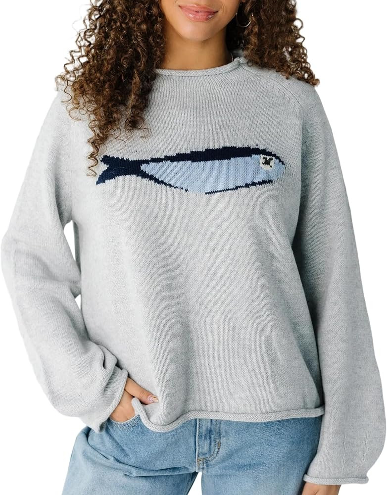Women's Oversized Roll Neck Cute Animal Graphic Sweater Long Sleeve Chunky Knit Pullover Tops Cas... | Amazon (US)
