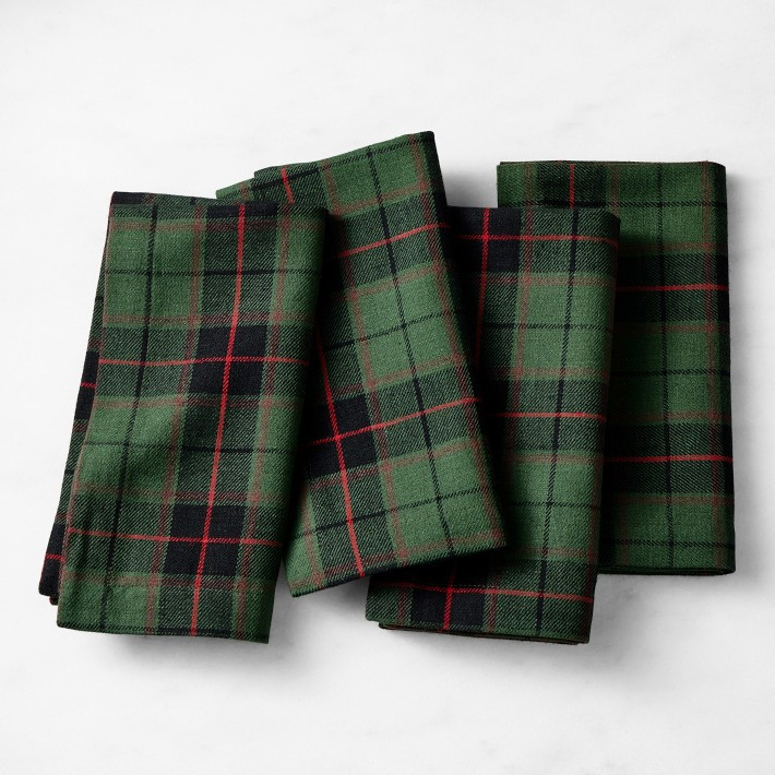 Green Tartan Napkins, Set of 4 | Williams-Sonoma