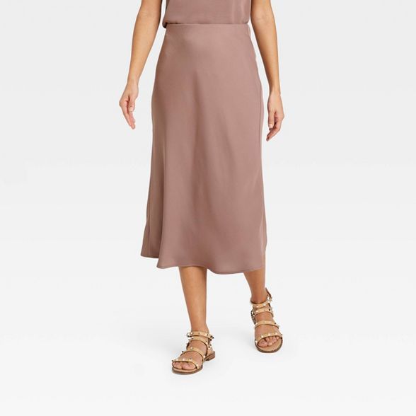 Women's High-Rise Midi Slip A-Line Skirt - A New Day™ | Target