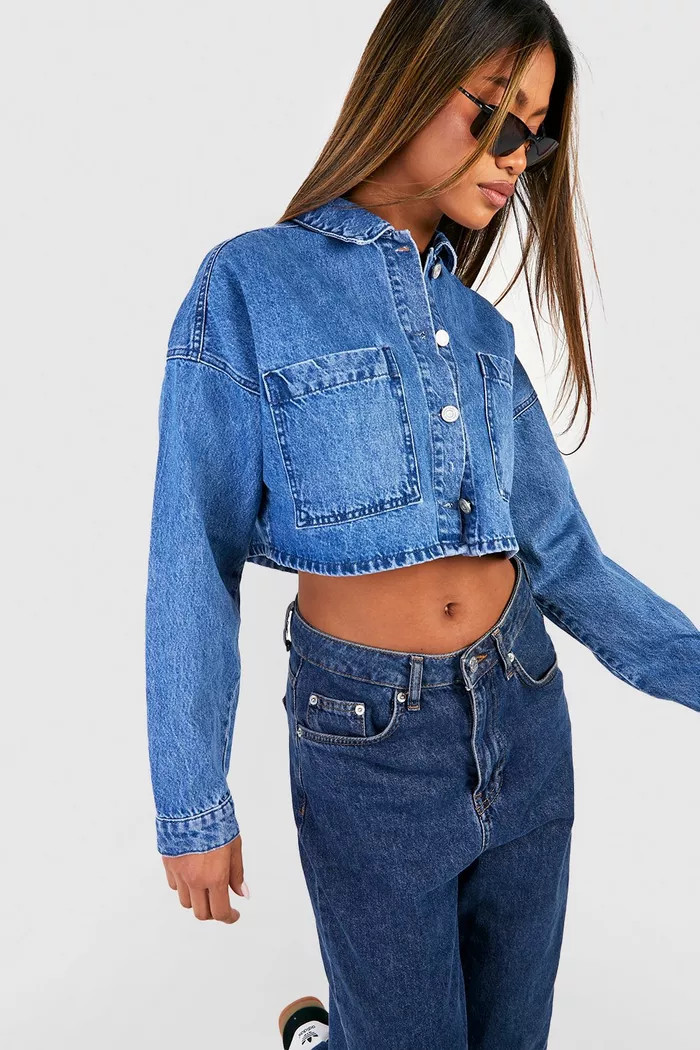 Cropped Denim Shirt | Boohoo.com (US & CA)