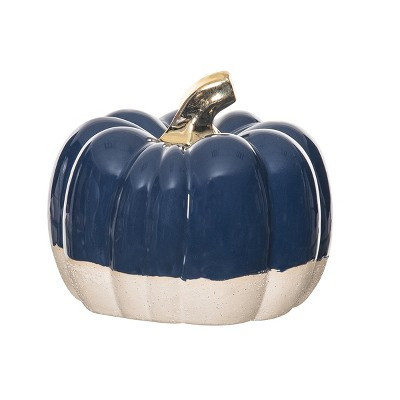 Gallerie II Blue & Beige Large Pumpkin Figurine 6.3" | Target