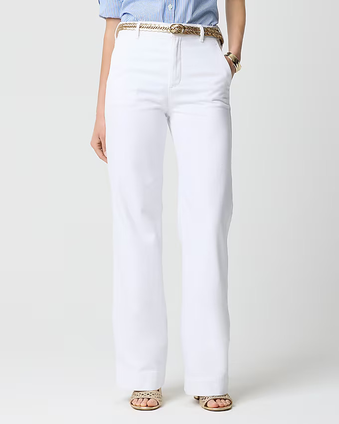 White drapey denim trouser | J.Crew Factory