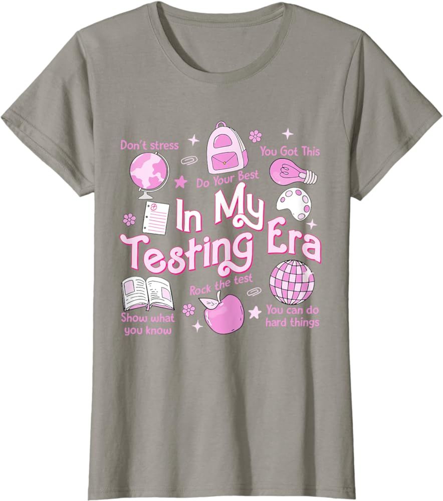 In My Testing Era Teachers Student Rock The Test Testing Day T-Shirt | Amazon (US)