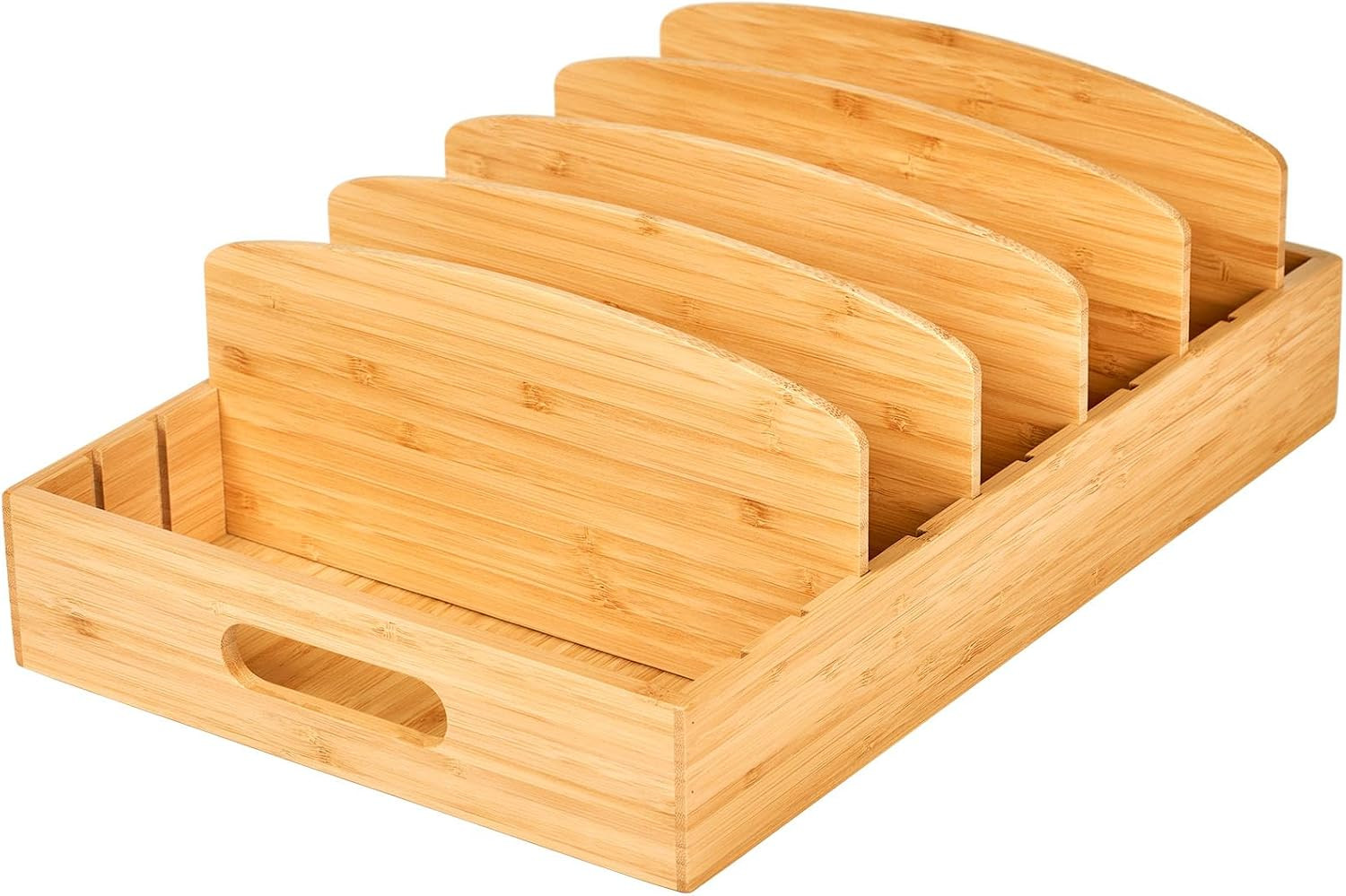 Extra Large Bamboo Food Container Lid Organizer for Kitchen Cabinet | Amazon (US)