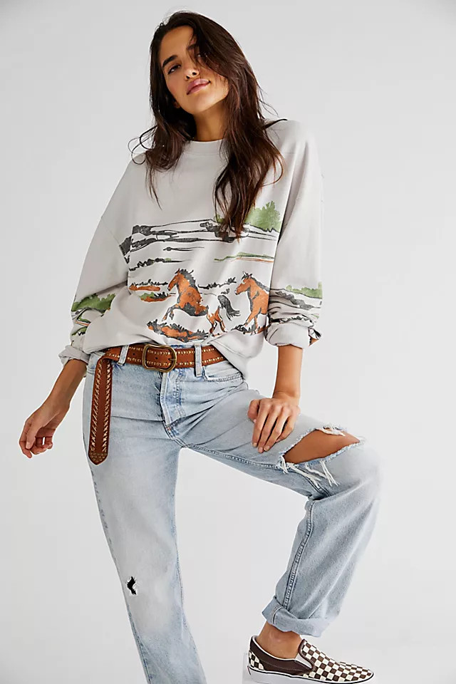 Running Horses Oversized Crewneck | Free People (Global - UK&FR Excluded)