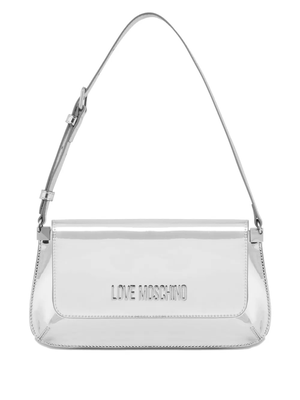 Love Moschino logo shoulder bag - Silver | Farfetch Global