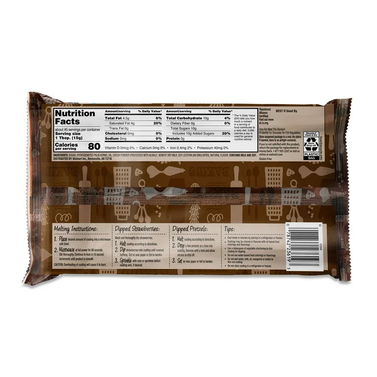 Great Value Chocolate Flavored Candy Coating Almond Bark, 24 oz Bag | Walmart (US)