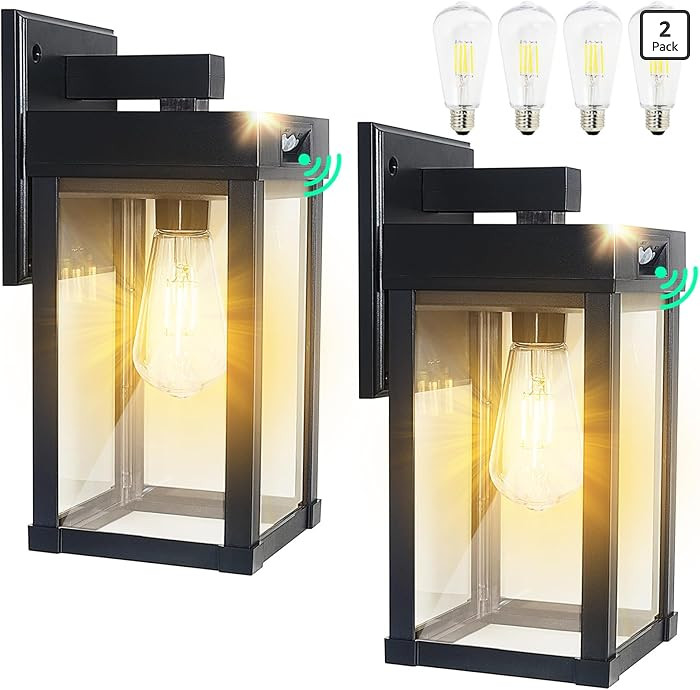 2 Pack Solar Wall Lights Outdoor Waterproof with 3 Lighting Modes & Motion Sensor, Dusk to Dawn E... | Amazon (US)
