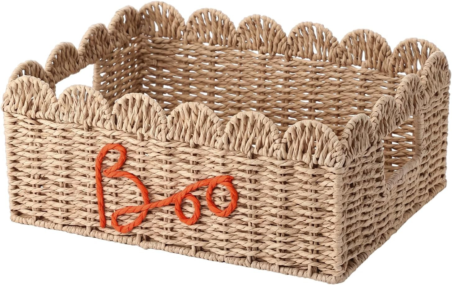 Qinyoung Boo Basket, Spooky Halloween Boo Gift Basket, with Handle, 14 Inch | Amazon (US)