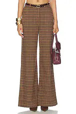 L'AGENCE Pilar Wide Leg Pant in Dark Brown Multi Houndstooth from Revolve.com | Revolve Clothing (Global)