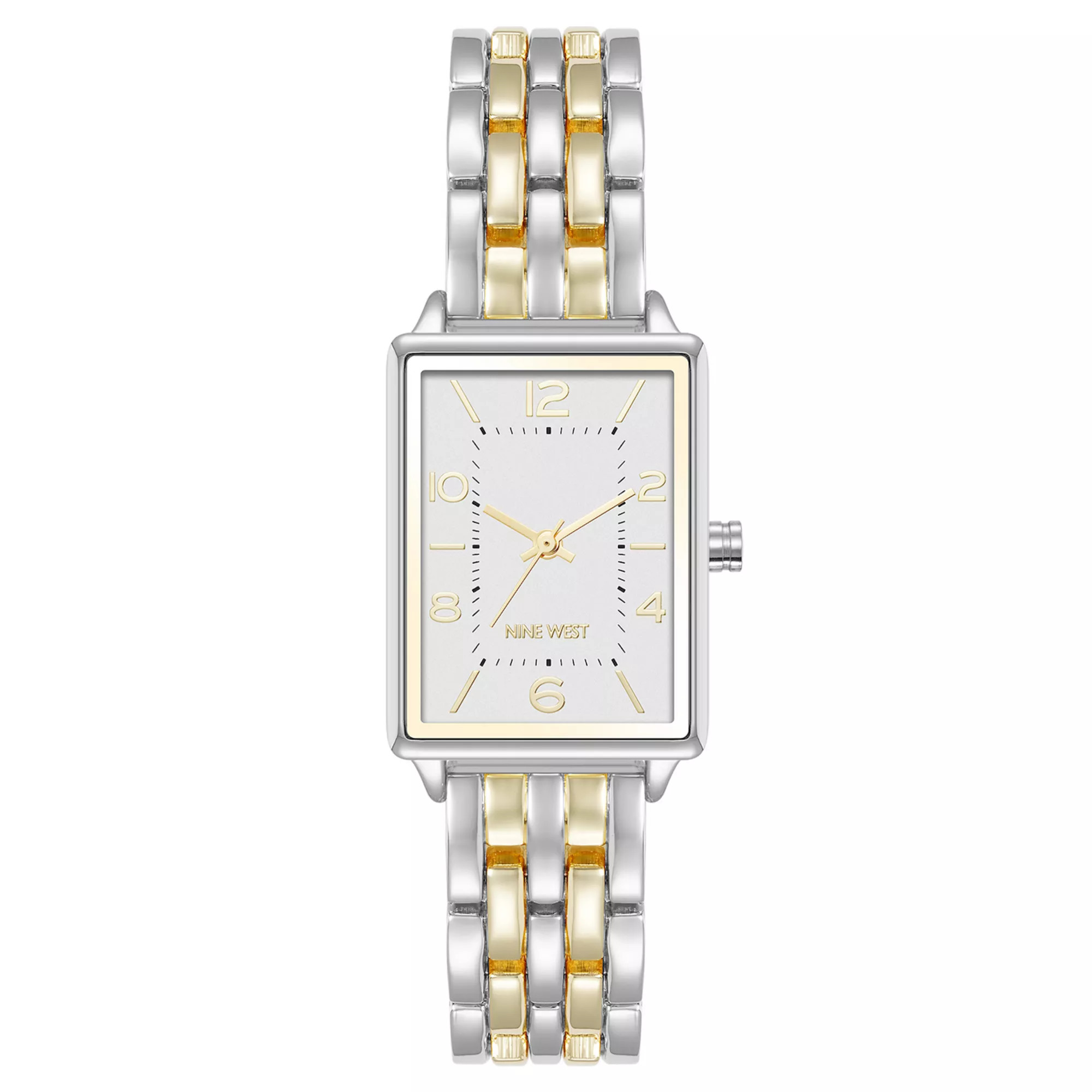Nine West Women's 23mm Two Tone Rectangle Case Watch - NW-3307SVTT | Kohl's
