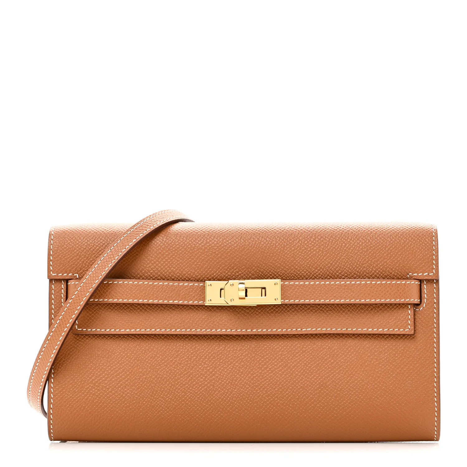 Epsom Kelly Wallet To Go Gold | FASHIONPHILE (US)