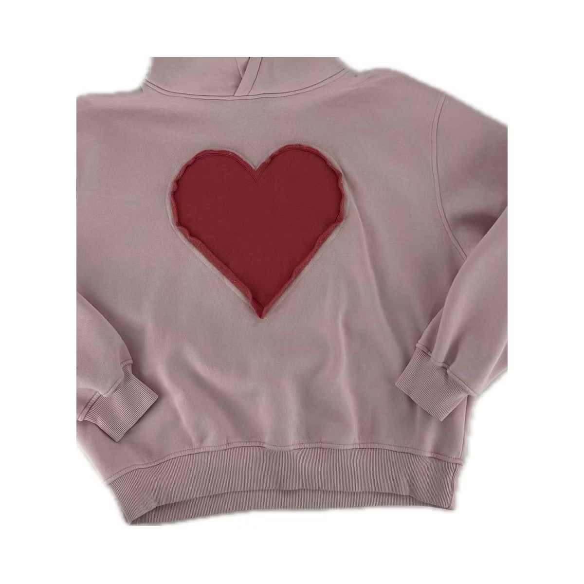 Women's Heart Oversized Graphic Hooded Pullover Sweatshirt - Light Pink | Target