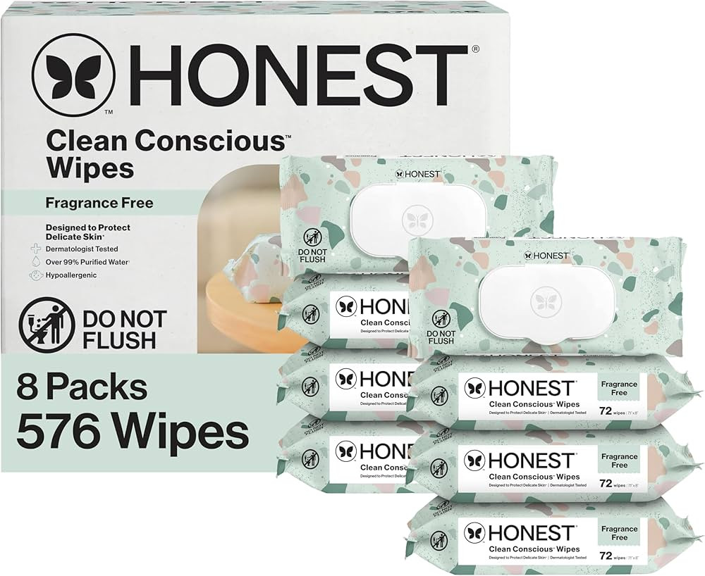 The Honest Company Baby Wipes for Sensitive Skin, Hypoallergenic, Fragrance-Free, Multi-Use, Geo ... | Amazon (US)