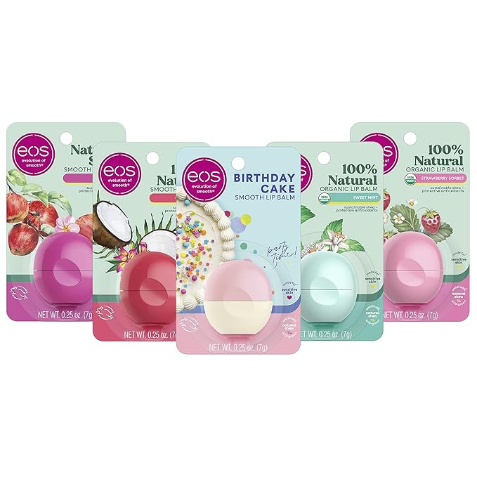 eos 100% Natural & Organic Lip Balm- Strawberry Sorbet, All-Day Moisture, Dermatologist Recommend... | Amazon (US)
