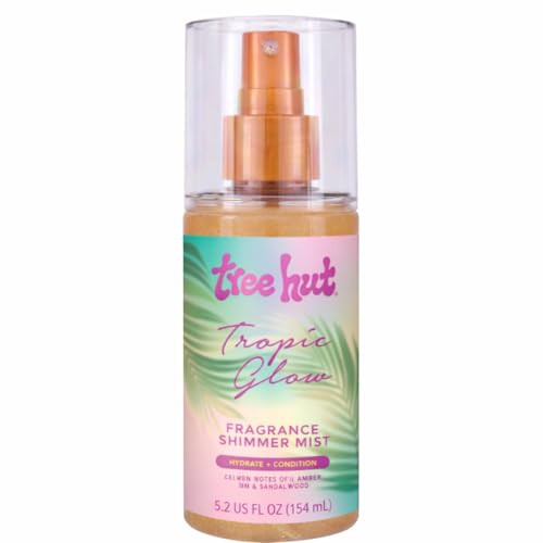 Tree Hut Tropic Glow Shimmer Mist, Light Shimmer Body Spray for a Radiant Look, Tropical Fragrance with Almond, Golden Amber, and Sandalwood, 5.2 fl oz | Amazon (US)